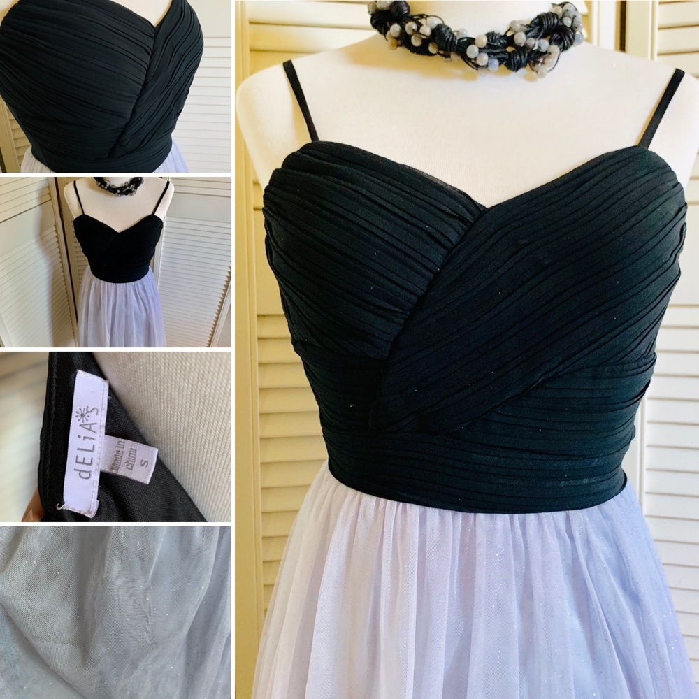 Delias brand black and powder blue dress